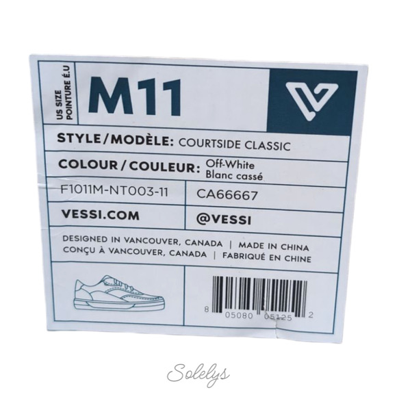 Vessi Courtside Classic Men 11 Off White Vegan Waterproof Casual Lace Up Sneaker - Picture 7 of 11
